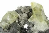 Glassy Yellow Anglesite Crystals on Galena - Morocco #251496-1